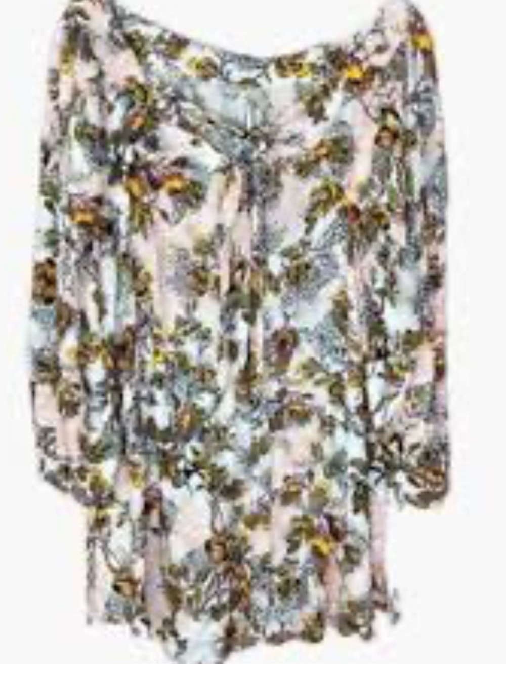 Free People Light Pink Floral Long Sleeve Dress